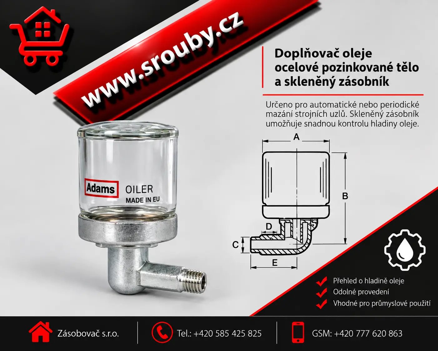 Doplňovač oleje ADAMS (constant level oiler) BSP 1/4 - ACL 7595